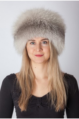Grey fox fur hat